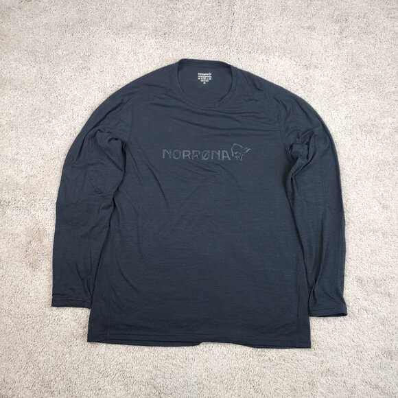 Norrona Women's Warmwool2 Stretch Long Sleeve Sz XL Navy Wool Blend size XL Nice - Picture 1 of 6